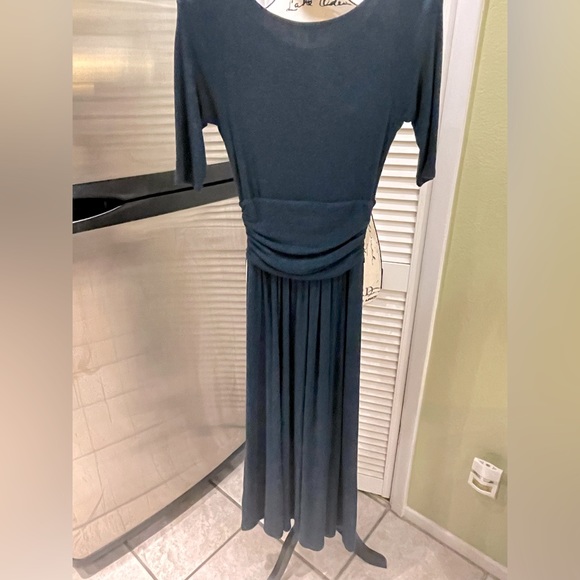 Bordeaux Anthropologie Short Sleeve Cinch Waist Lightweight Sweater Maxi S/P SP - Picture 2 of 16